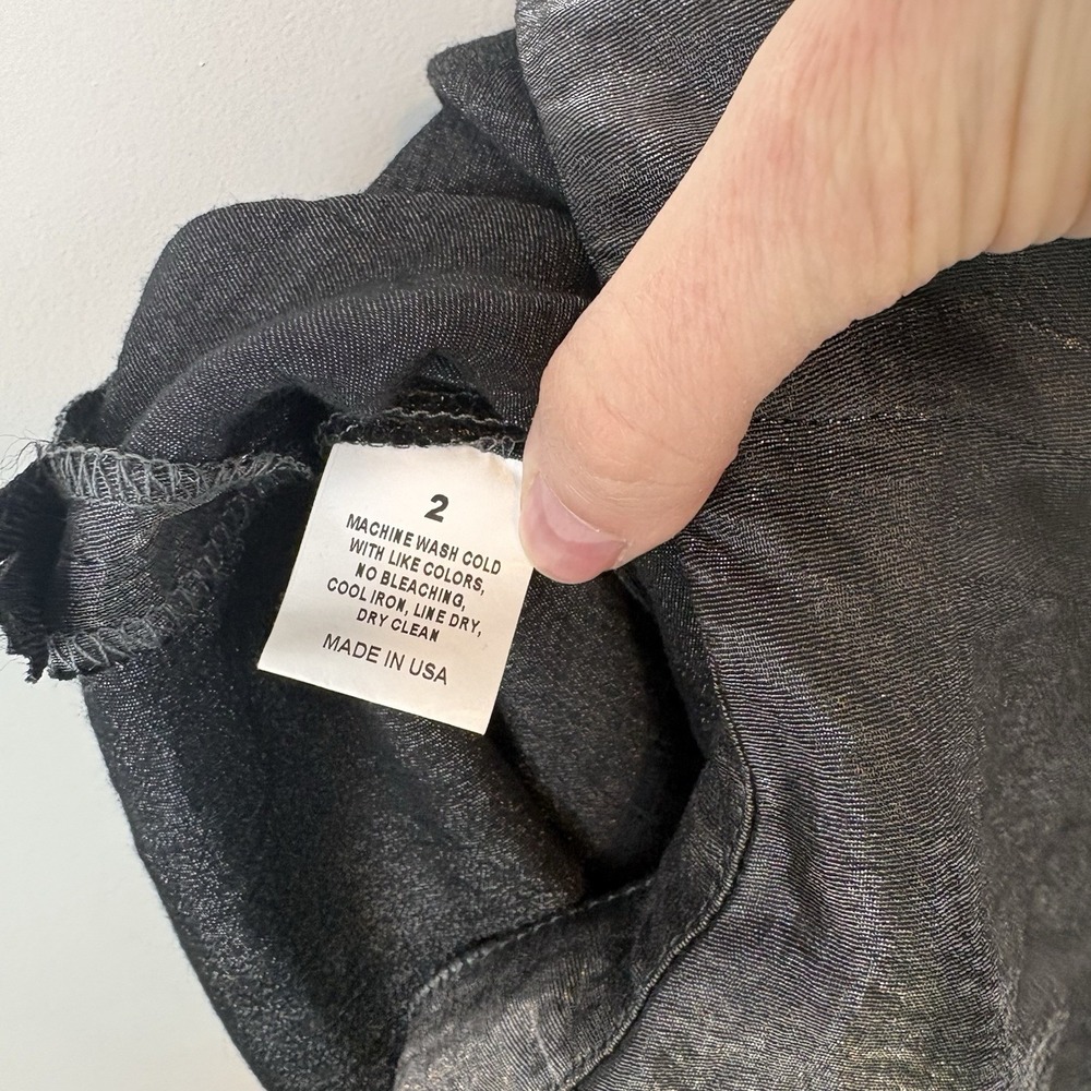 Peace of Cloth Y2K Gray Metallic Size 2 Trousers  Pants Viscose Made in NYC - Picture 11 of 12